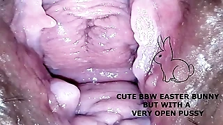 Cute bbw bunny, but with a most assuredly open pussy